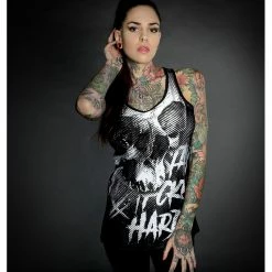 Hyraw Damen Tank Top - Black Stripes