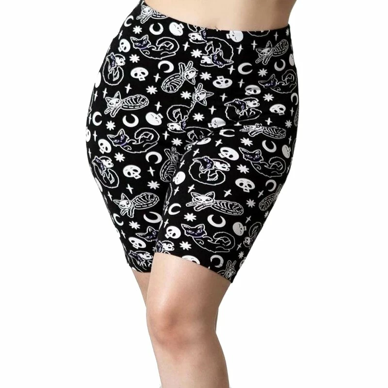 Killstar Bike Shorts - Purr Off Schwarz 1 Killstar Bike Shorts - Purr Off Schwarz