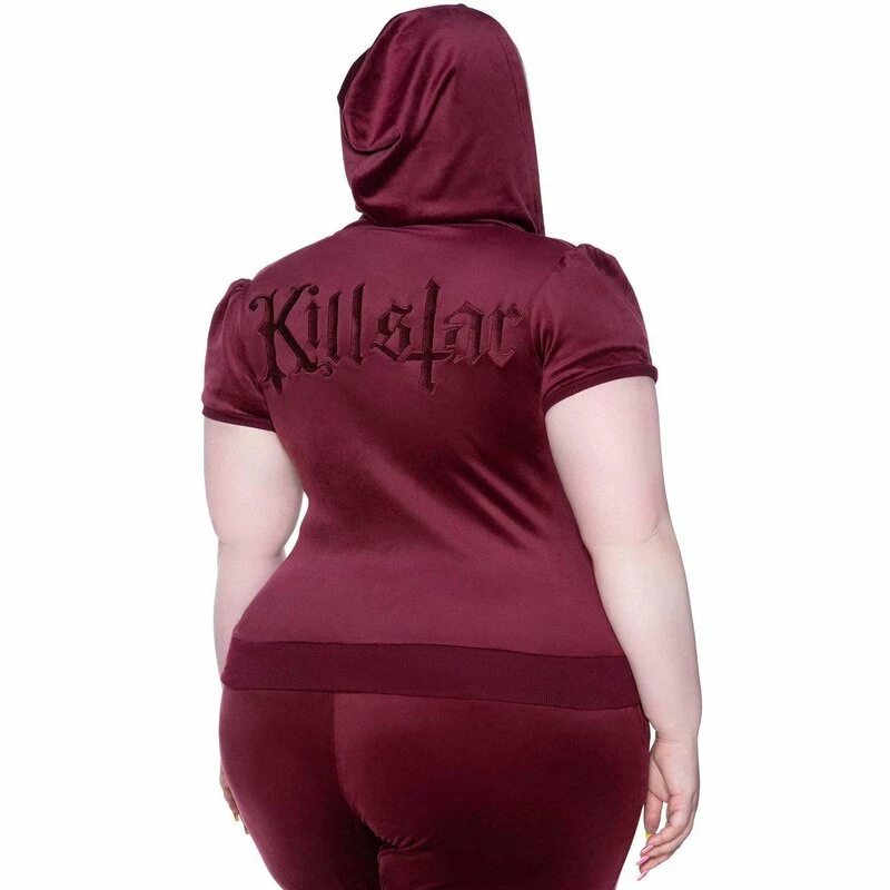 Killstar Kapuzenjacke - Dee-Lux Hoodie Burgunder 4 Killstar Kapuzenjacke - Dee-Lux Hoodie Burgunder – Bild 4