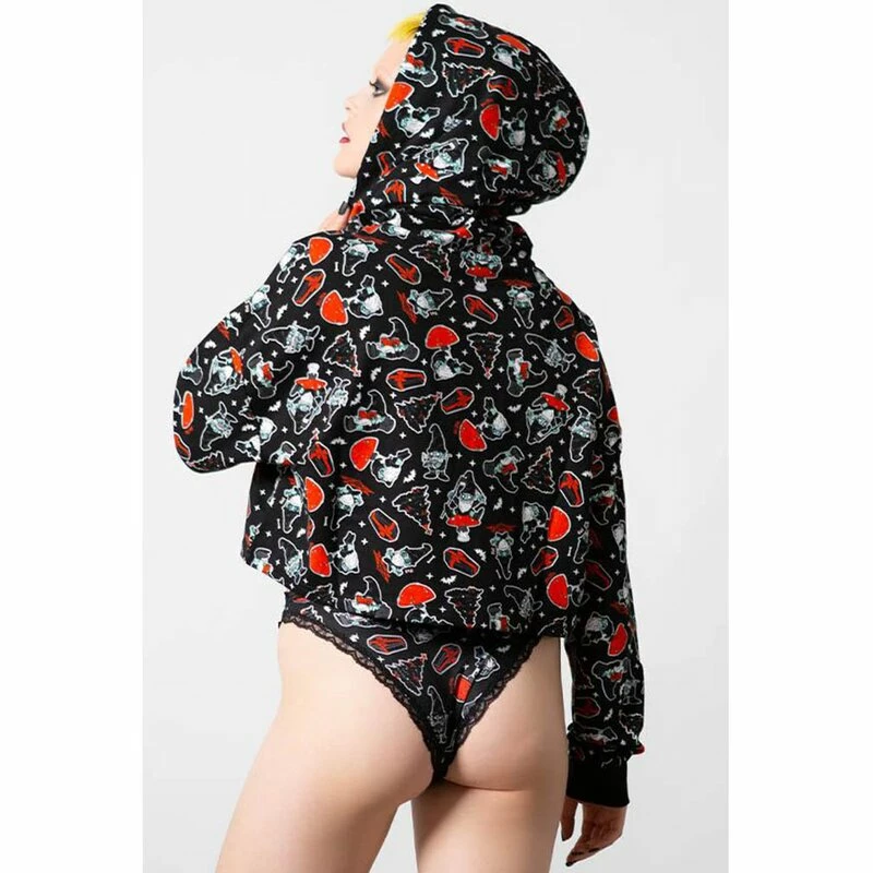 Killstar Kapuzenpullover - Gnomies Cropped Hoodie 3 Killstar Kapuzenpullover - Gnomies Cropped Hoodie – Bild 3