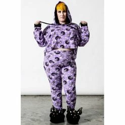 Killstar Kapuzenpullover - Purr Off Cropped Hoodie Plum -Banned Alternative Discount Store killstar kapuzenpullover purr off cropped hoodie plum6