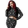Killstar Kapuzenpullover - Purr Off Cropped Hoodie Schwarz