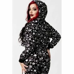 Killstar Kapuzenpullover - Purr Off Cropped Hoodie Schwarz -Banned Alternative Discount Store killstar kapuzenpullover purr off cropped hoodie schwarz4