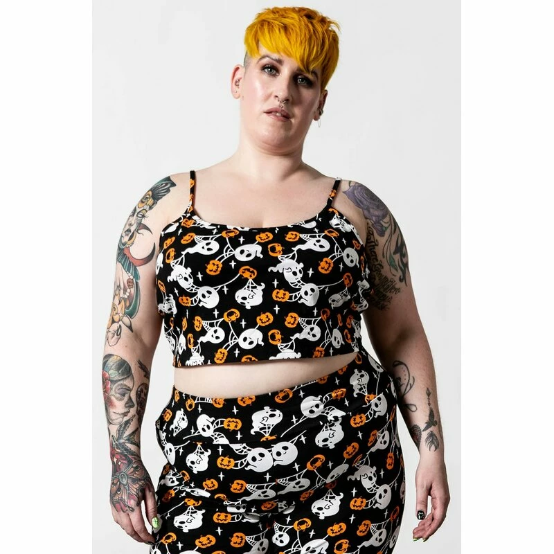 Killstar Leibchen - Haunted Pumpkin Cropped Cami 4 Killstar Leibchen - Haunted Pumpkin Cropped Cami – Bild 4