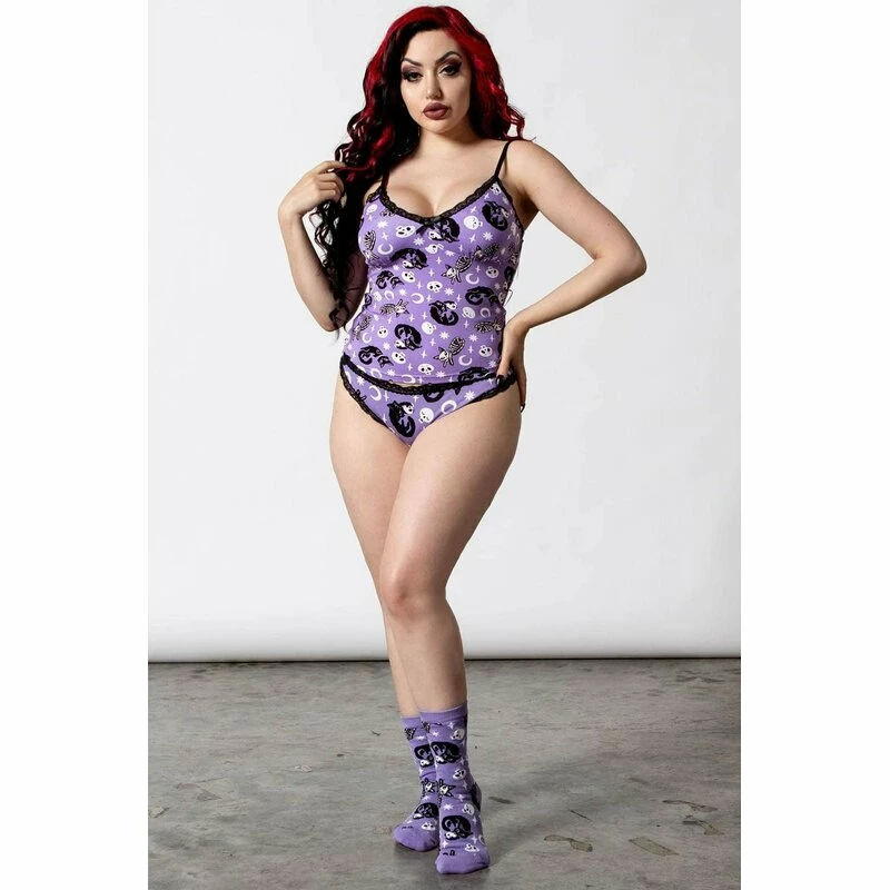 Killstar Leibchen - Purr Off Cami Plum 2 Killstar Leibchen - Purr Off Cami Plum – Bild 2