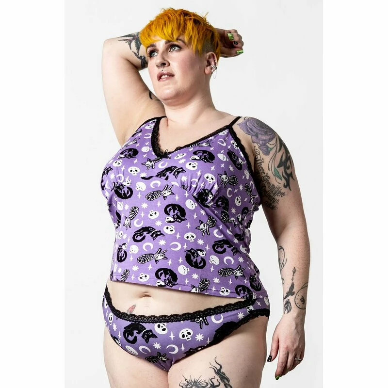 Killstar Leibchen - Purr Off Cami Plum 3 Killstar Leibchen - Purr Off Cami Plum – Bild 3