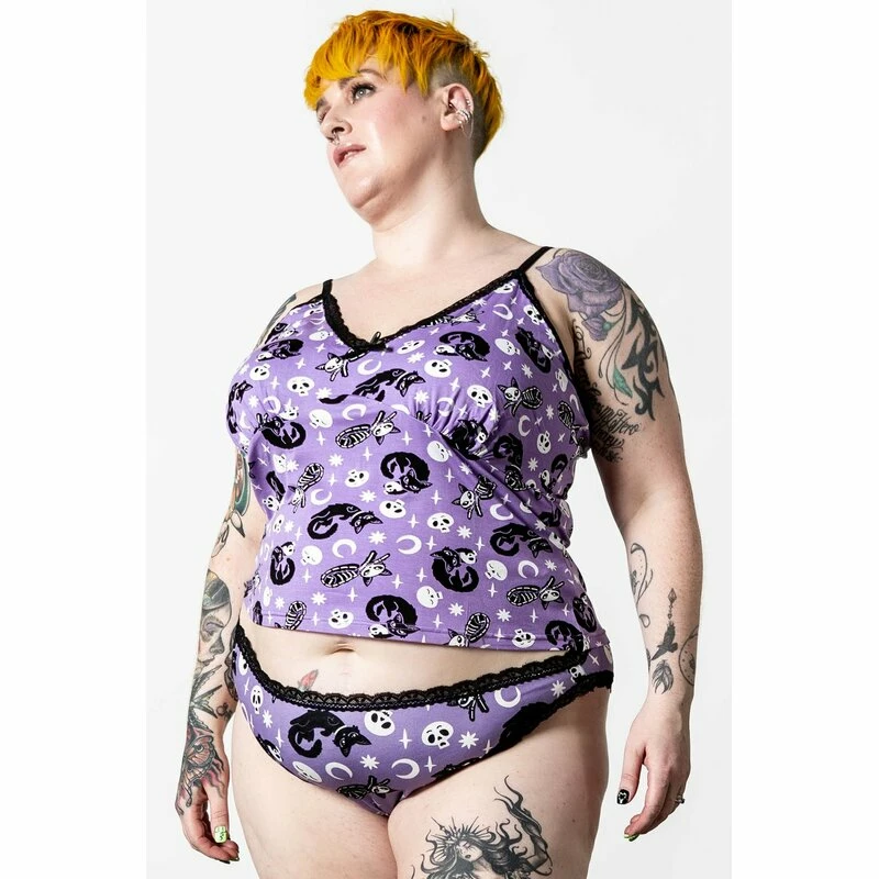 Killstar Leibchen - Purr Off Cami Plum 4 Killstar Leibchen - Purr Off Cami Plum – Bild 4
