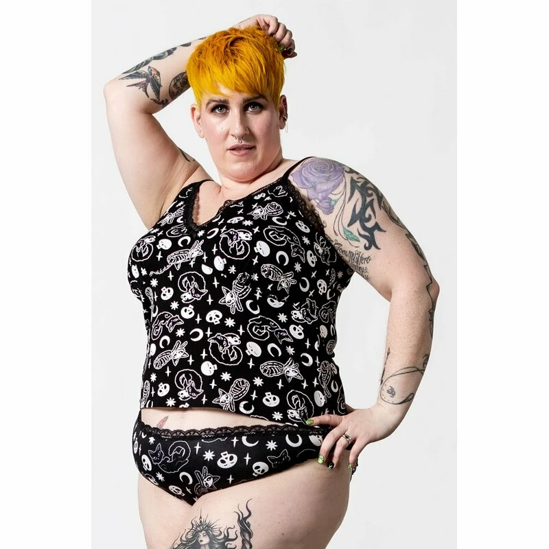 Killstar Leibchen - Purr Off Cami Schwarz 4 Killstar Leibchen - Purr Off Cami Schwarz – Bild 4