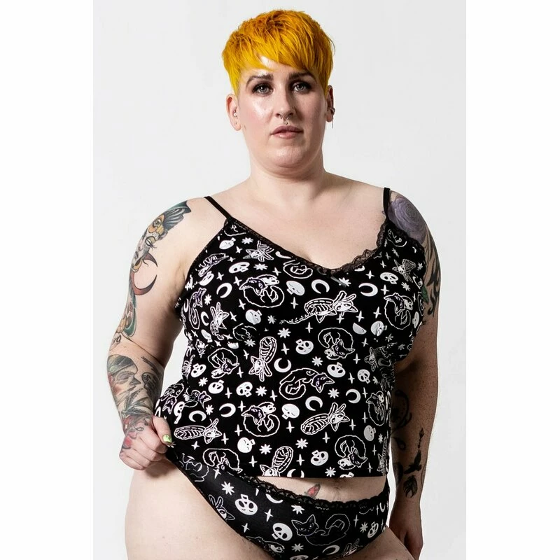 Killstar Leibchen - Purr Off Cami Schwarz 5 Killstar Leibchen - Purr Off Cami Schwarz – Bild 5