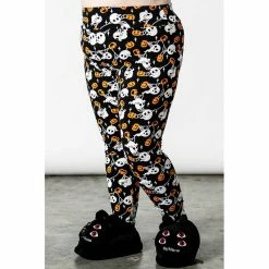 Killstar Lounge Leggings - Haunted Pumpkin -Banned Alternative Discount Store killstar lounge leggings haunted pumpkin3