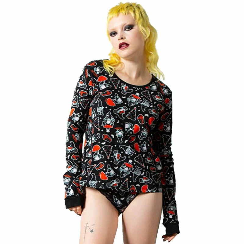 Killstar Lounge Top - Gnomies Long Sleeve 1 Killstar Lounge Top - Gnomies Long Sleeve