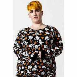 Killstar Lounge Top - Haunted Pumpkin Long Sleeve -Banned Alternative Discount Store killstar lounge top haunted pumpkin long sleeve6