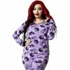 Killstar Lounge Top - Purr Off Long Sleeve Plum