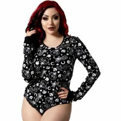 Killstar Lounge Top - Purr Off Long Sleeve Schwarz