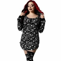 Killstar Nachthemd - Purr Off Sleep Dress Schwarz