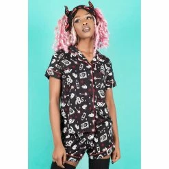 Killstar Pyjama Set - See U In Hell -Banned Alternative Discount Store killstar pyjama set see u in hell4