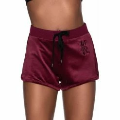 Killstar Samt Shorts - Dee-Lux Burgunder