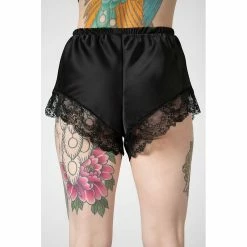 Killstar Satin Shorts - Severina Schwarz 8 Killstar Satin Shorts - Severina Schwarz -Banned Alternative Discount Store killstar satin shorts severina schwarz3