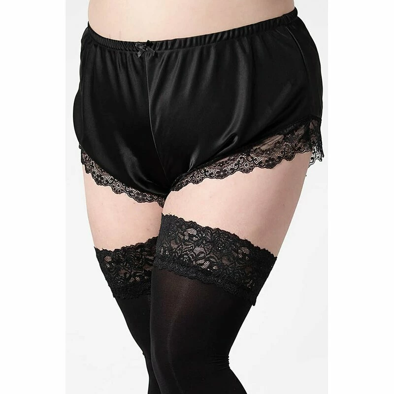 Killstar Satin Shorts - Severina Schwarz 5 Killstar Satin Shorts - Severina Schwarz – Bild 5