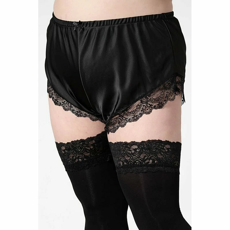 Killstar Satin Shorts - Severina Schwarz 6 Killstar Satin Shorts - Severina Schwarz – Bild 6