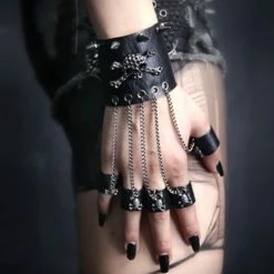 Punk Rave Handschuh - Skull Knuckles Femme
