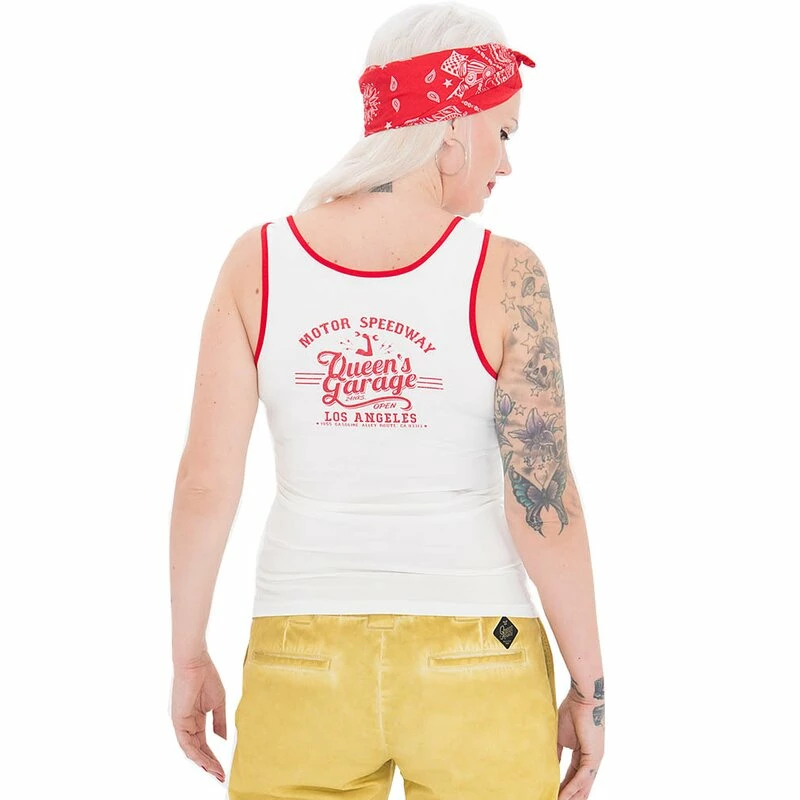 Queen Kerosin Damen Tank Top - Speedway Off-White 2 Queen Kerosin Damen Tank Top - Speedway Off-White – Bild 2