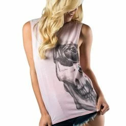 Sullen Angels Muscle Tank Top - Skull Burnout -Banned Alternative Discount Store sullen angels muscle tank top skull burnout2